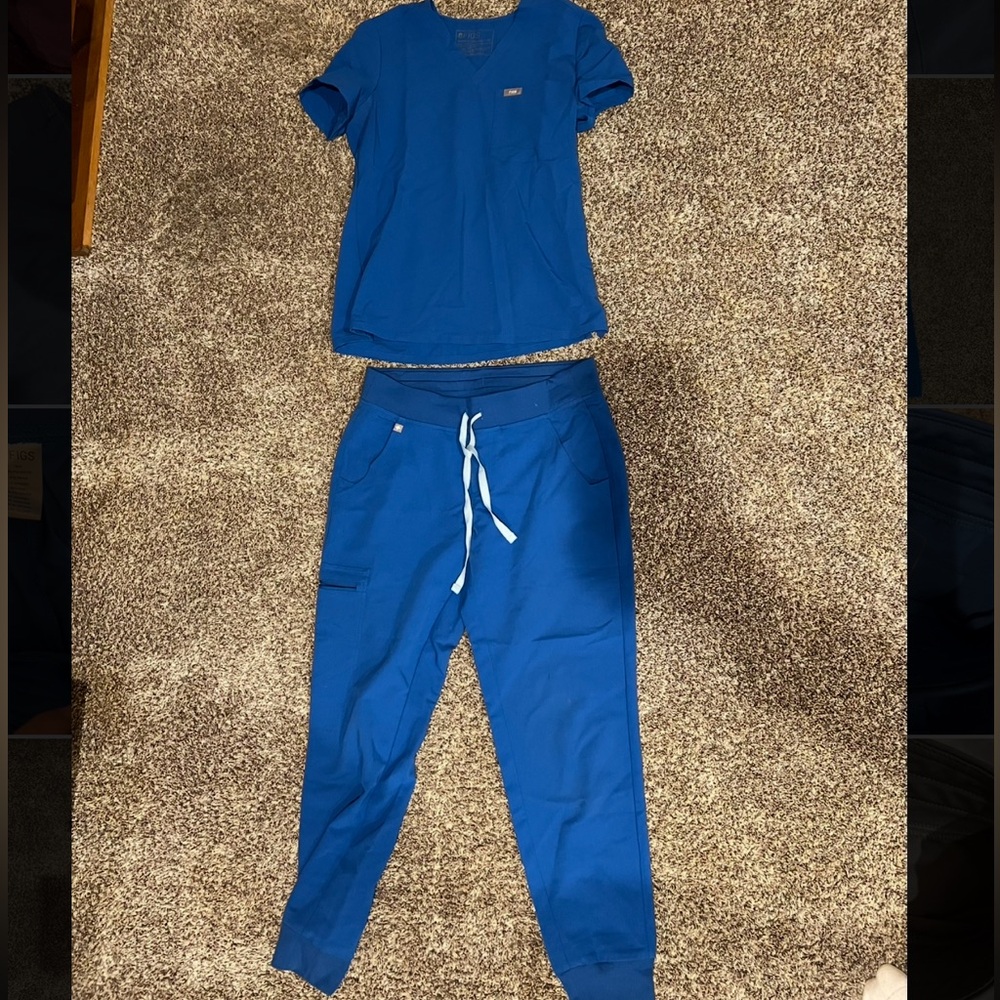 Figs Royal Blue Scrub Set
